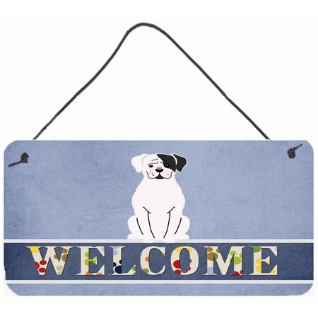 Carolines Treasures White Boxer Cooper Welcome Wall or Door Hanging Prints BB5695DS812